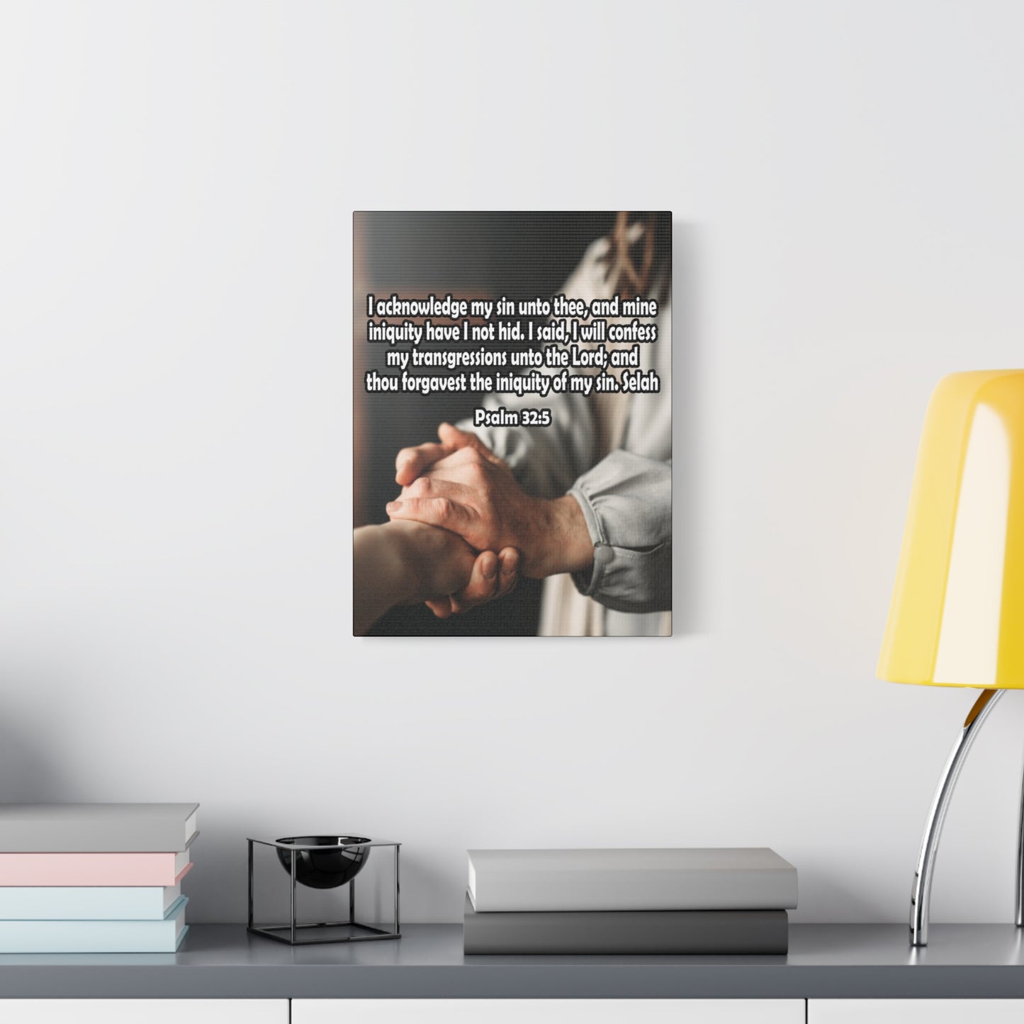 Bible Verse Canvas I Acknowledge My Sin Psalm 32:5 Christian Home Decor Scripture Art