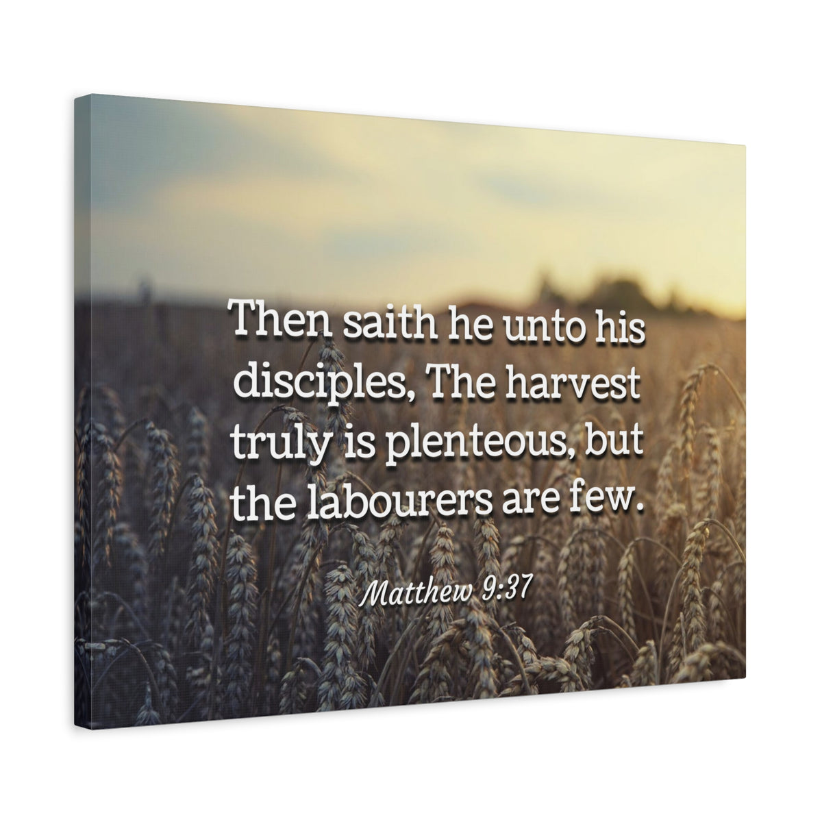 Scripture Canvas Disciples Matthew 9:37 Christian Wall Art Bible Verse Print Ready to Hang