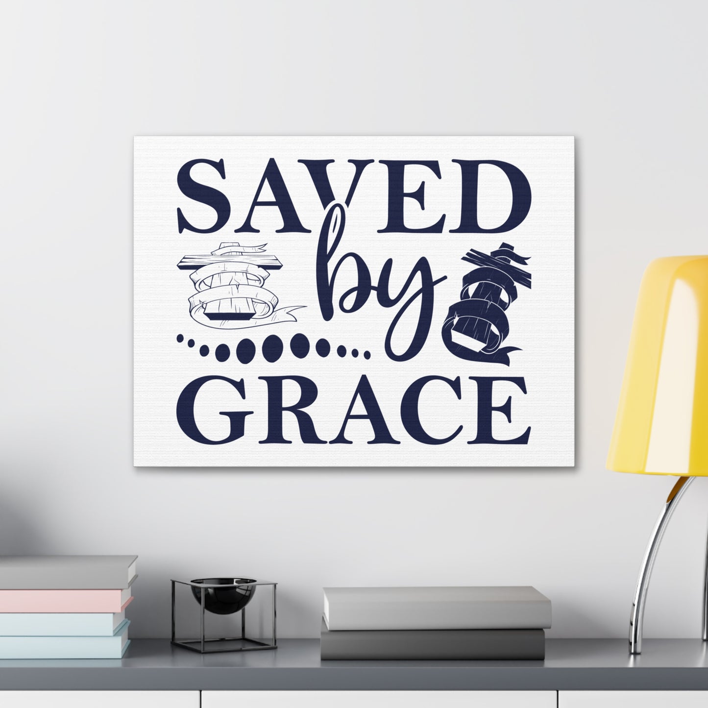 Saved By Grace Ephesians 2:8-9 Christian Wall Art Print Ready to Hang