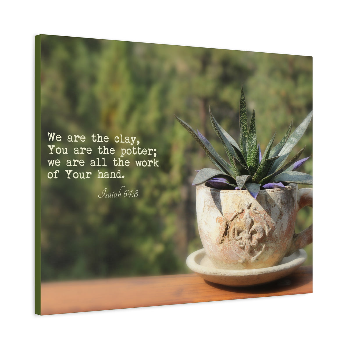 Scripture Canvas We Are The Clay Isaiah 64:8 Christian Wall Art Bible Verse Print Ready to Hang