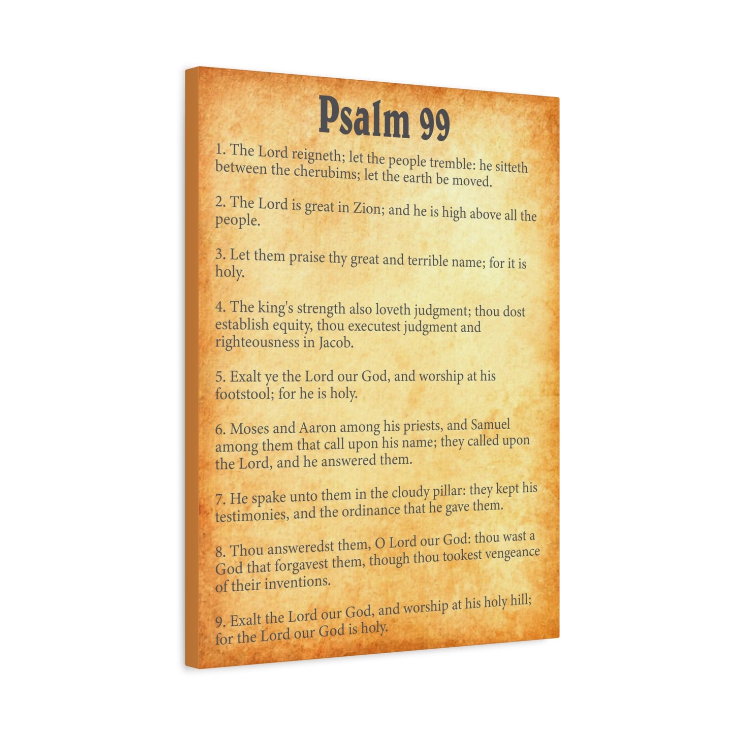 Scripture Walls Psalm 99 Gold Bible Chapter Canvas Christian Wall Art Ready to Hang