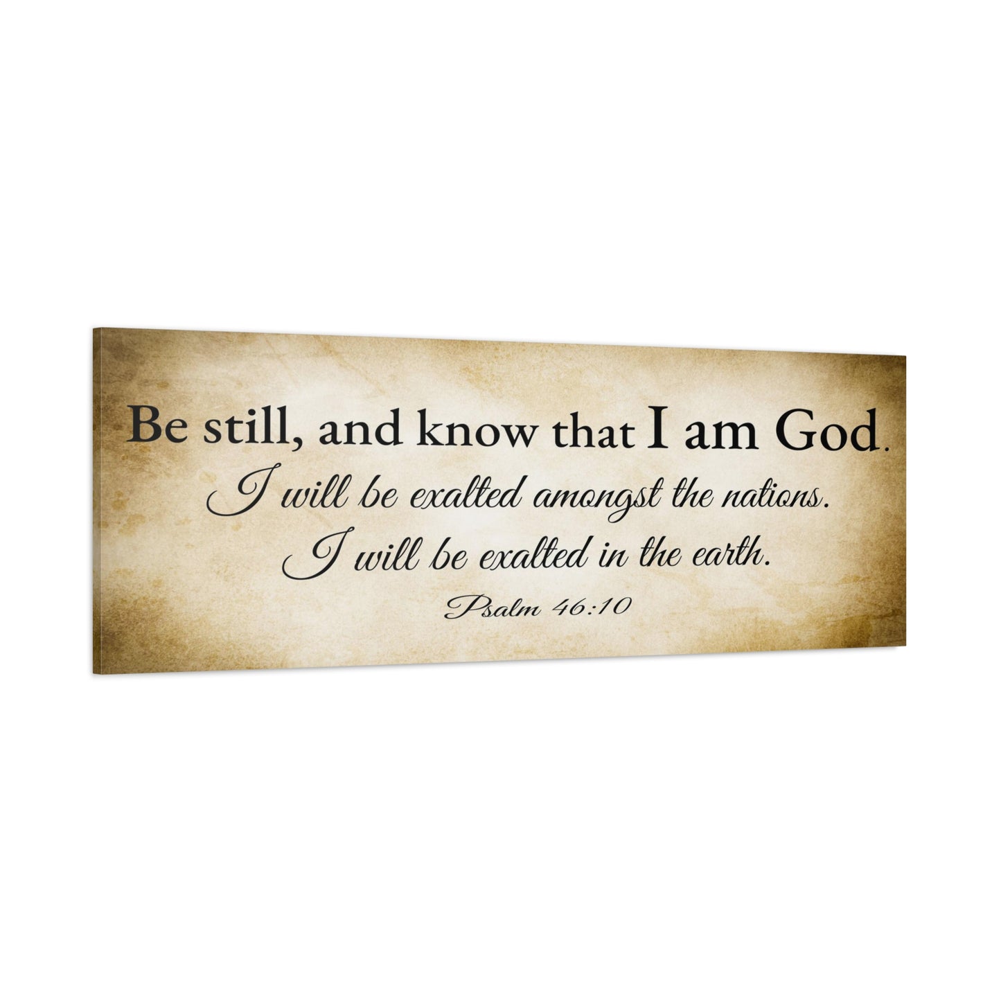 Scripture Walls Psalm 46:10 Gold Bible Verse Canvas Christian Wall Art Ready to Hang Unframed