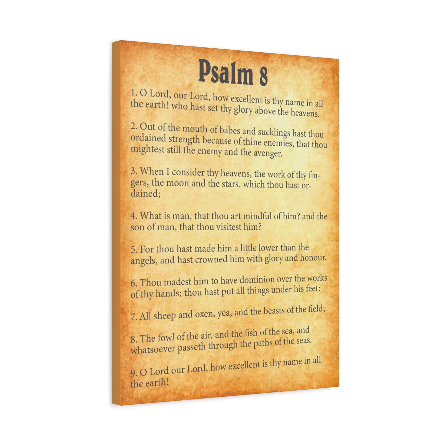 Scripture Walls Psalm 8 Gold Bible Chapter Canvas Christian Wall Art Ready to Hang