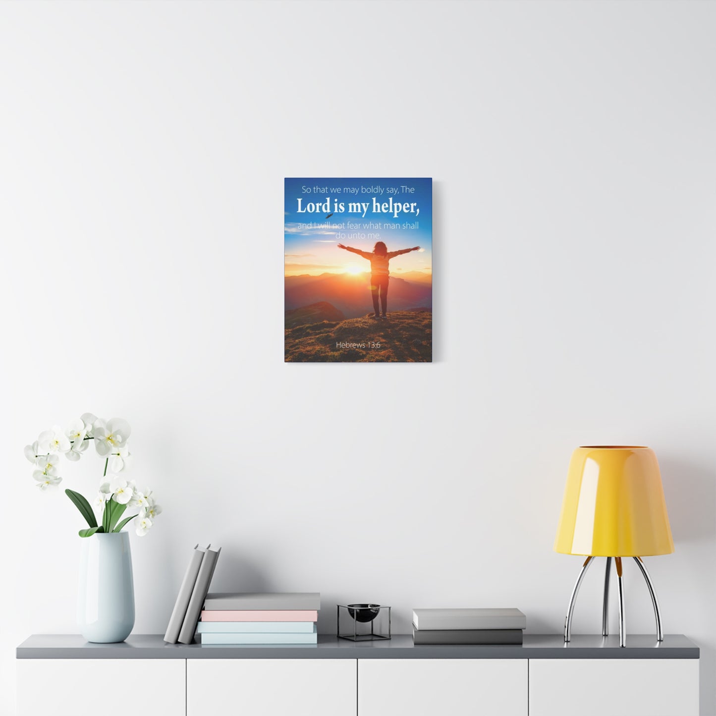 Scripture Walls Lord is My Helper Hebrews 13:6 Bible Verse Canvas Christian Wall Art Ready to Hang Unframed