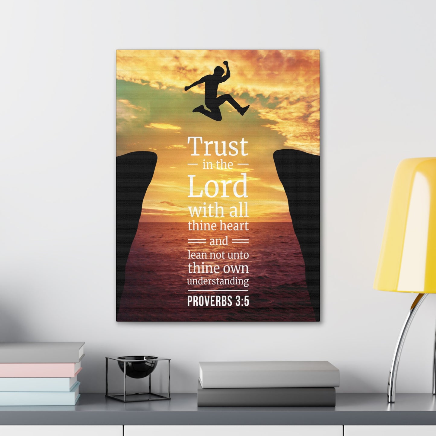 Trust in The Lord Proverbs 3:5 Christian Wall Art Bible Verse Print Ready to Hang