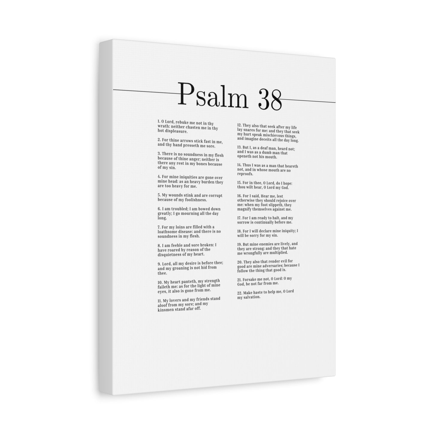 Scripture Canvas O Lord My Salvation Psalm 38 Christian Wall Art Bible Verse Print Ready to Hang