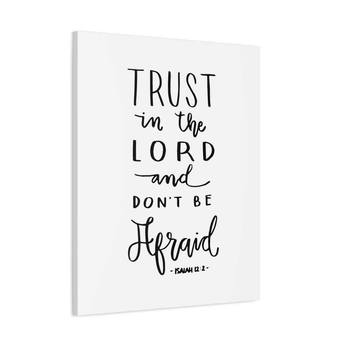 Scripture Canvas Trust In The Lord Isaiah 12:2 Christian Wall Art Bible Verse Print Ready To Hang