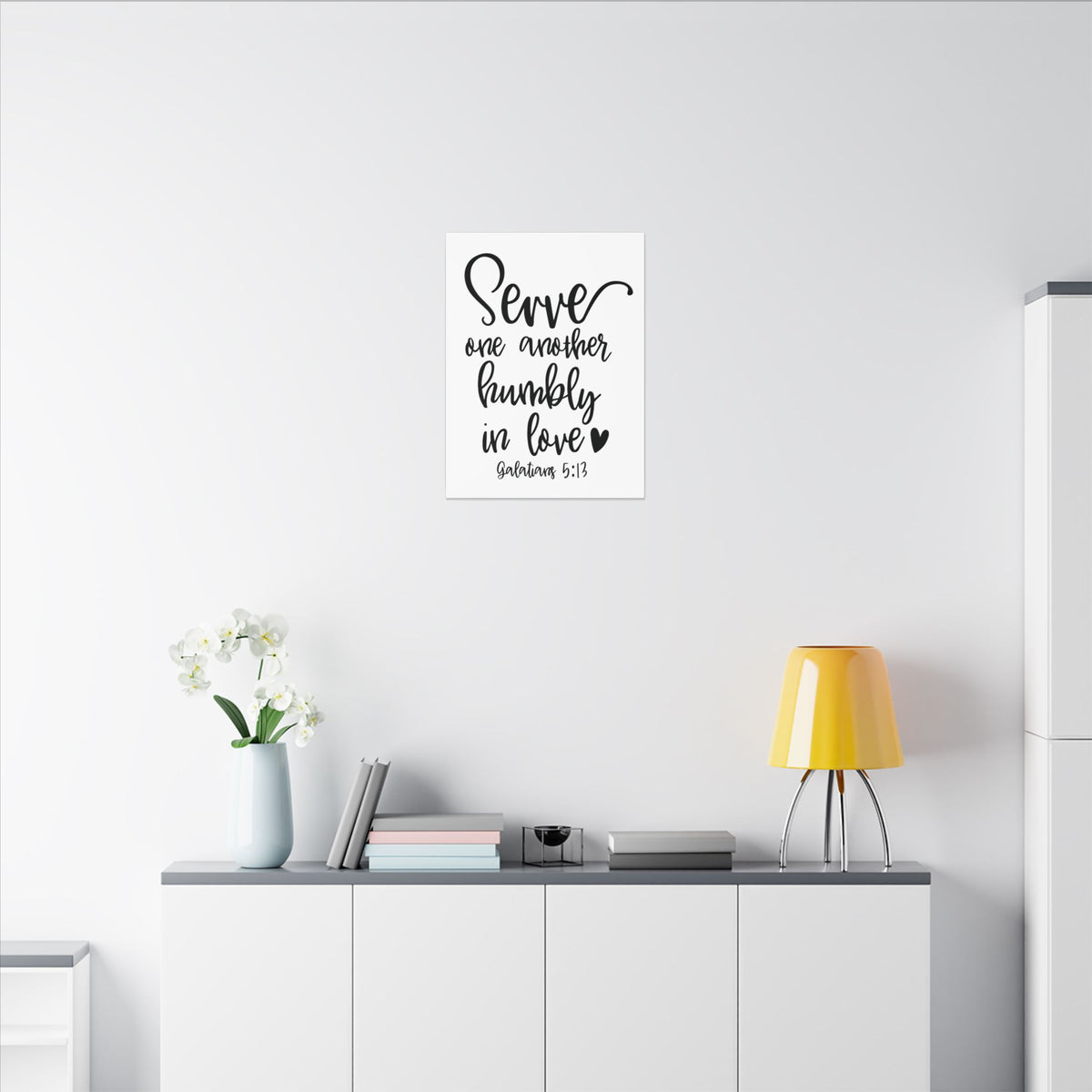 Scripture Canvas Serve One Another Galatians 5:13 Christian Wall Art Bible Verse Print Ready to Hang
