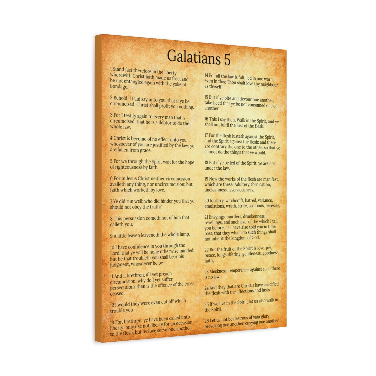 Scripture Walls Galatians 5 Fruit of the Spirit Gold Bible Verse Canvas Christian Wall Art Ready to Hang Unframed