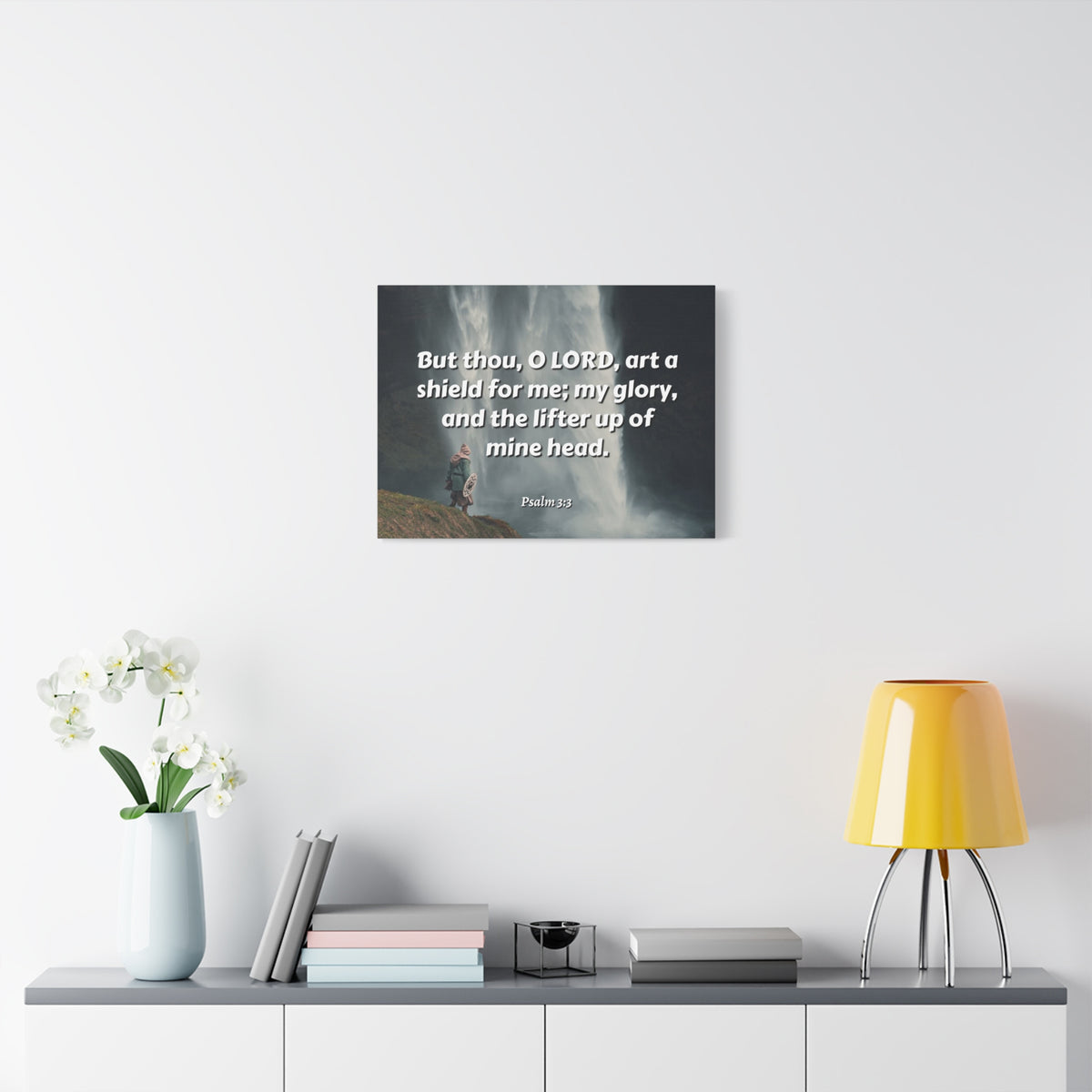 Scripture Canvas My Shield Psalm 3:3 Christian Wall Art Bible Verse Print Ready to Hang