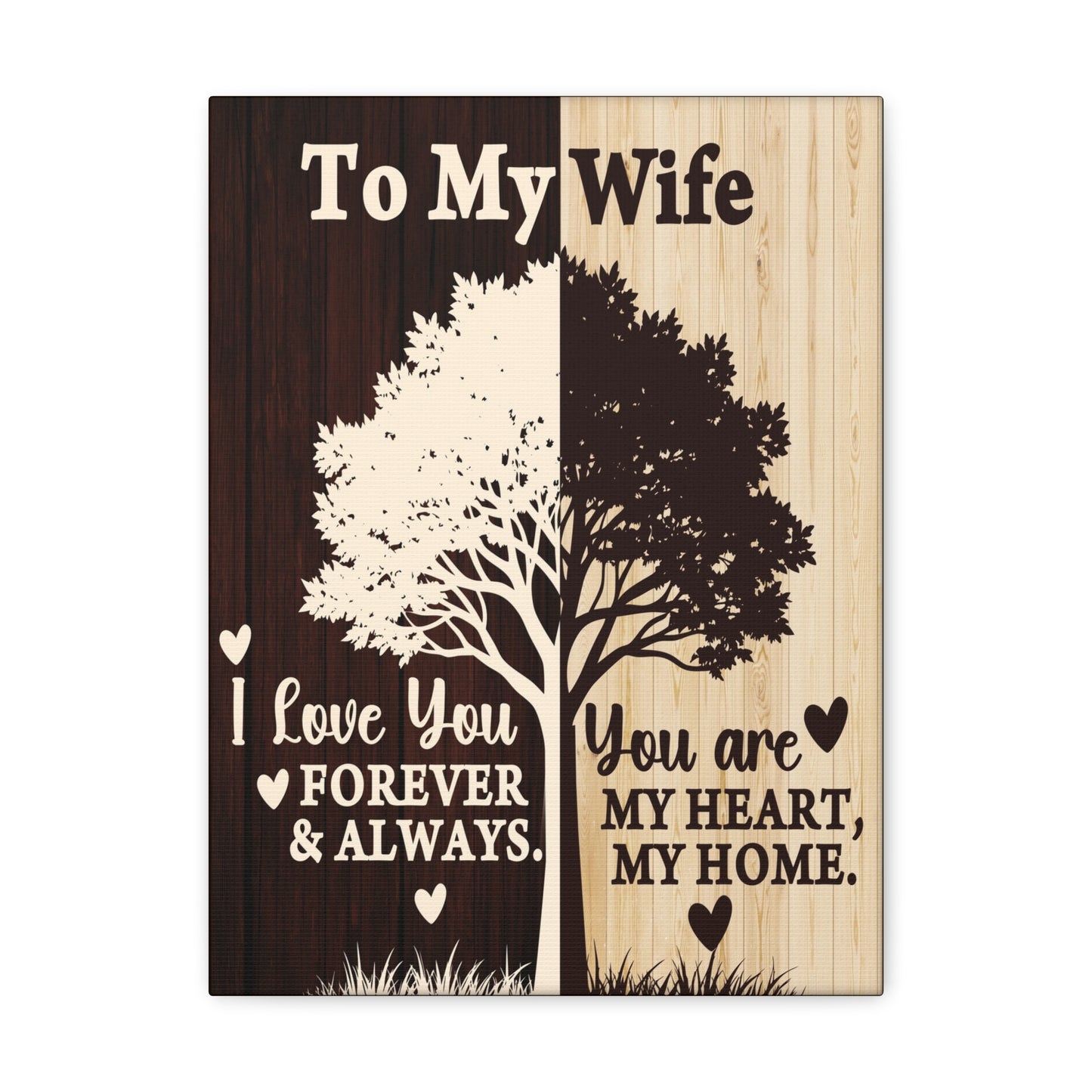 To My Wife Heart and Home Canvas Wall Art - A Timeless Gift of Love