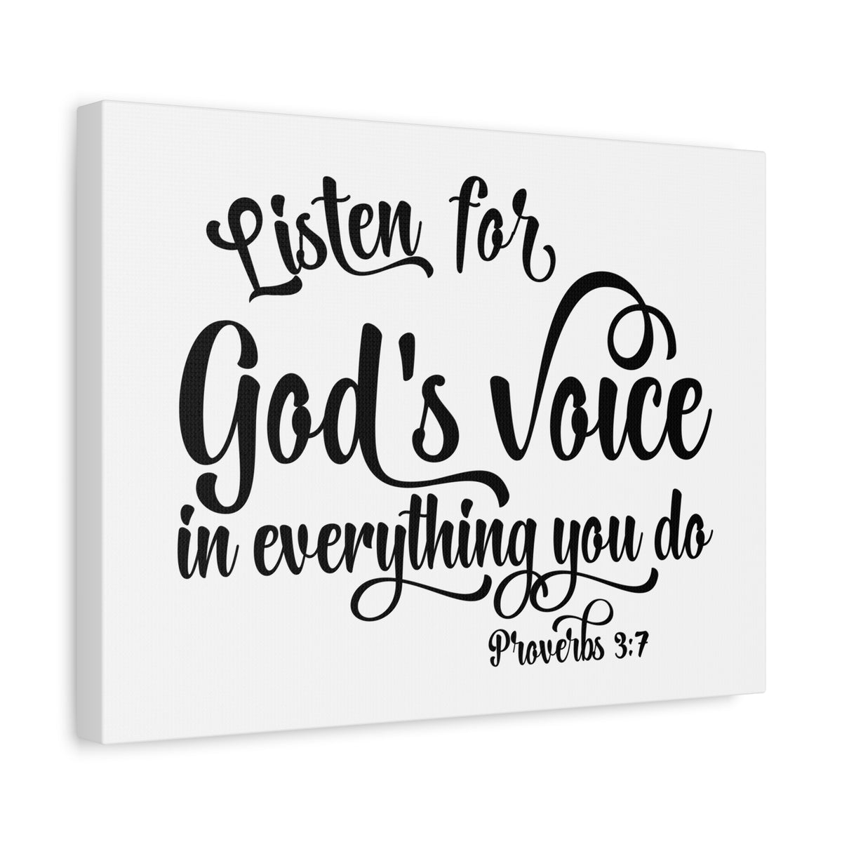 Scripture Canvas God's Voice Proverbs 3:7 Christian Wall Art Bible Verse Print Ready to Hang