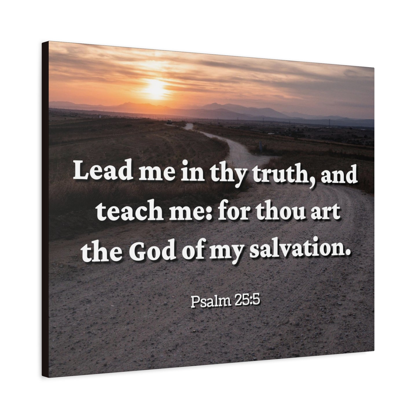 Scripture Canvas My Salvation Psalm 25:5 Christian Wall Art Bible Verse Print Ready to Hang