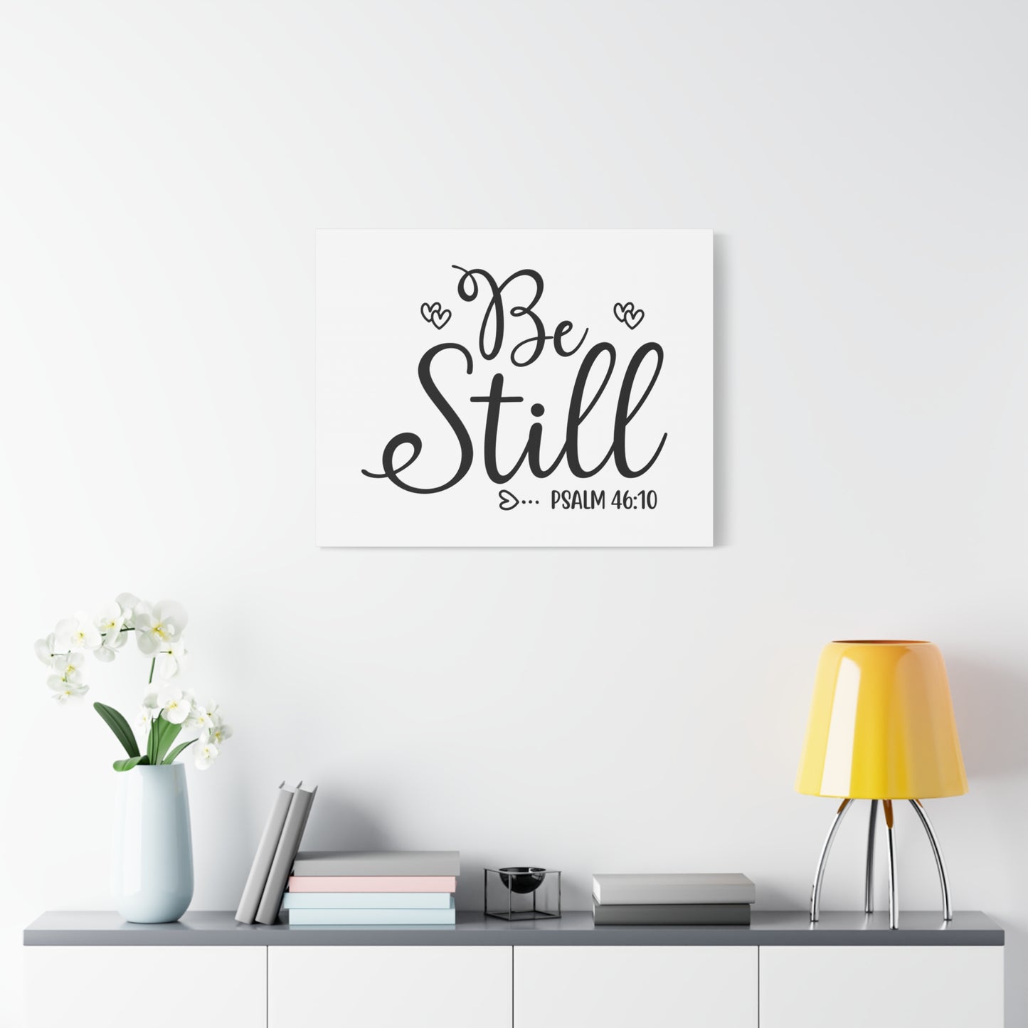 Scripture Canvas Be Still Psalm 46:10 Christian Wall Art Bible Verse Print Ready to Hang