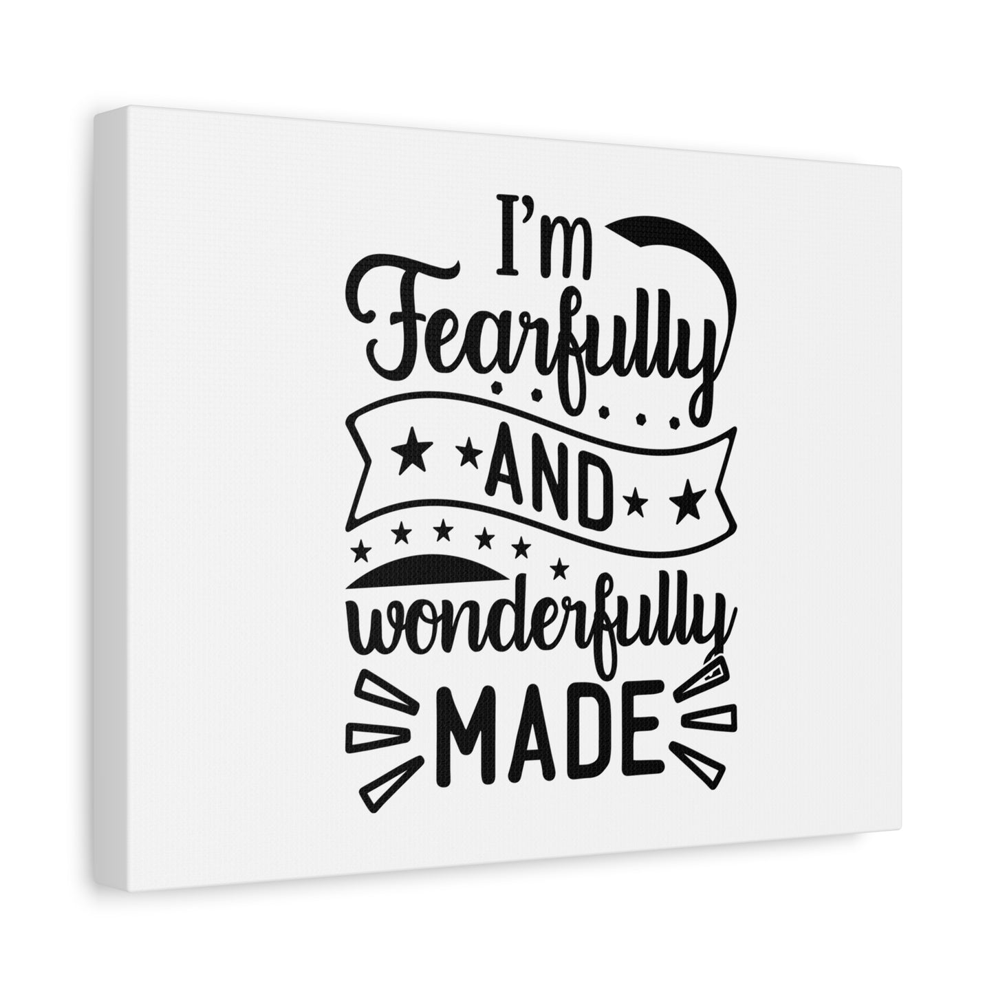 Scripture Canvas I'm Fearfully And Wonderfully Made Psalm 139:14 Christian Wall Art Bible Verse Print Ready to Hang