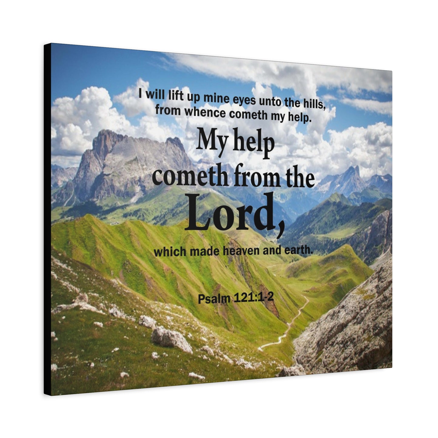 Bible Verse Canvas My Help is God Psalm 121:1-2 Wall Art Christian Home Decor