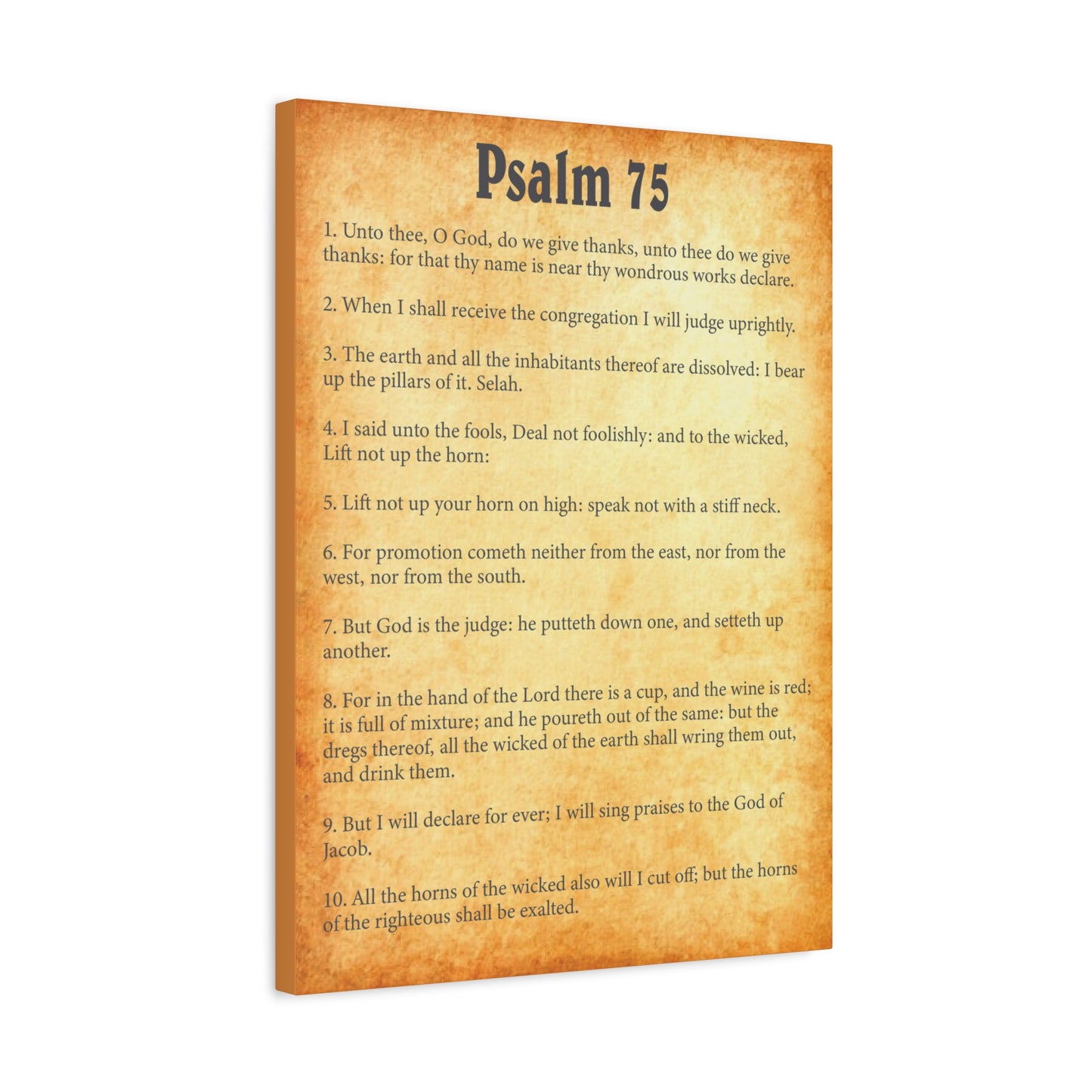 Scripture Walls Psalm 75Gold Bible Chapter Canvas Christian Wall Art Ready to Hang