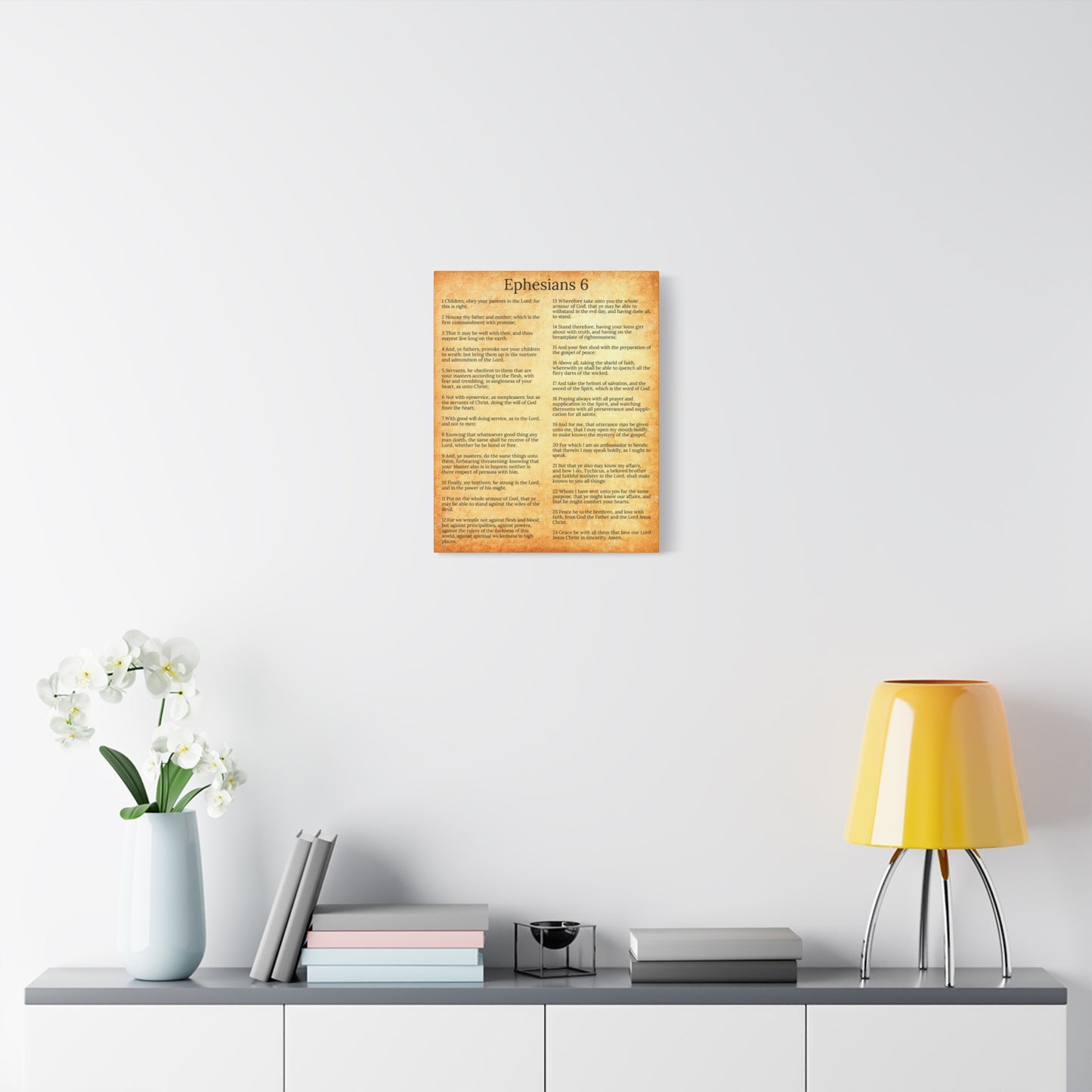 Scripture Walls Ephesians 6 Chapter Gold Protection of the Believer Christian Wall Art Print Ready to Hang Unframed
