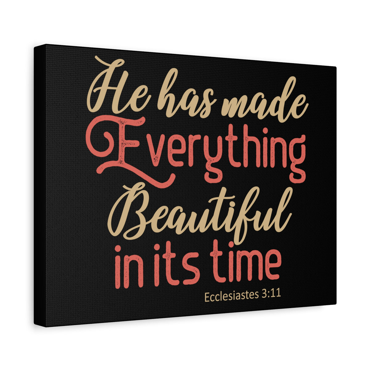 Scripture Canvas Everything Beautiful Ecclesiastes 3:11 Christian Wall Art Bible Verse Print Ready to Hang