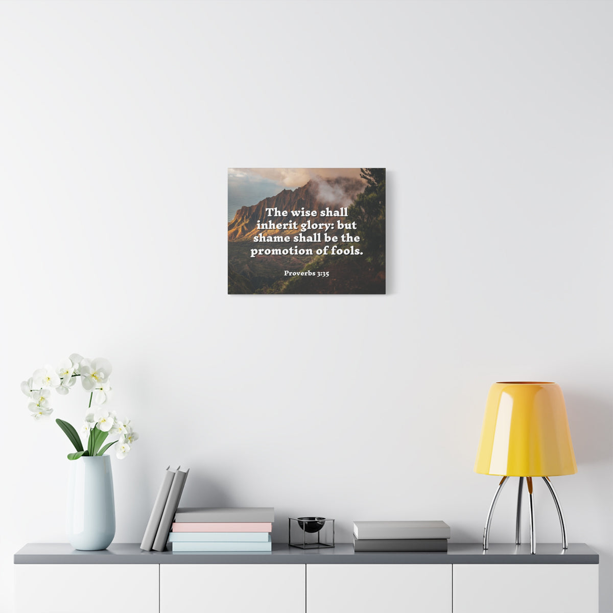 Scripture Canvas Inherit Glory Proverbs 3:35 Christian Wall Art Bible Verse Print Ready to Hang