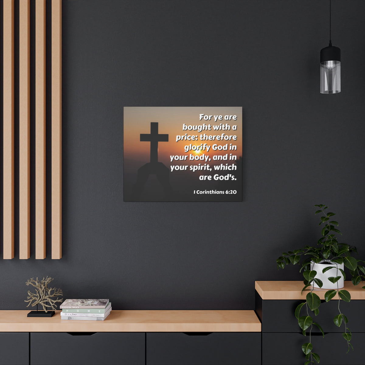 Scripture Canvas Glorify God 1 Corinthians 6:20 Christian Wall Art Bible Verse Print Ready to Hang