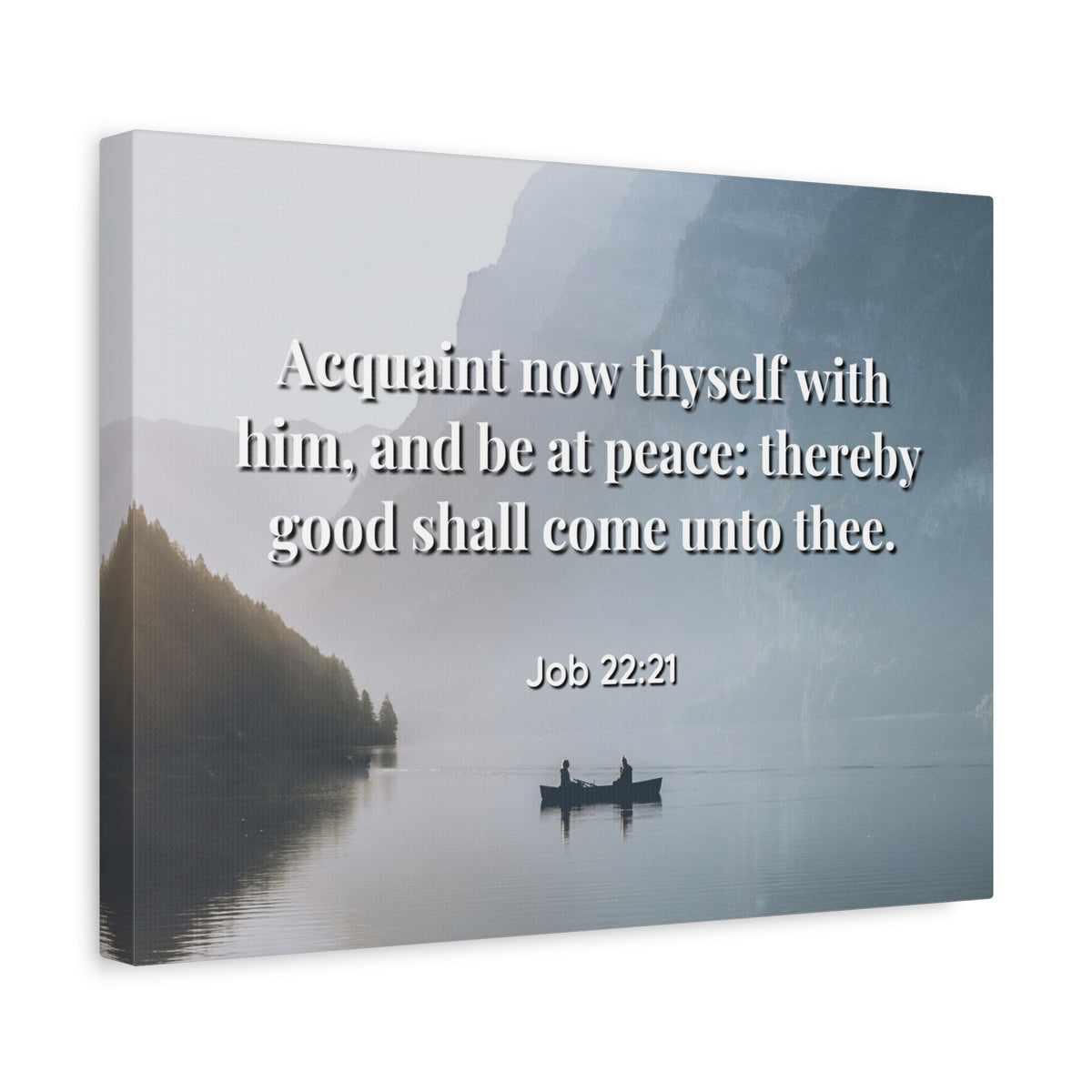 Scripture Canvas Be At Peace Job 22:21 Christian Wall Art Bible Verse Print Ready to Hang