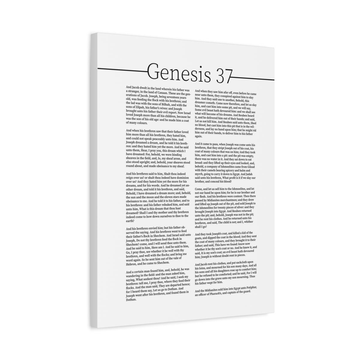 Scripture Canvas Joseph And The Coat Of Many Colours Genesis 37 Christian Wall Art Bible Verse Print Ready to Hang