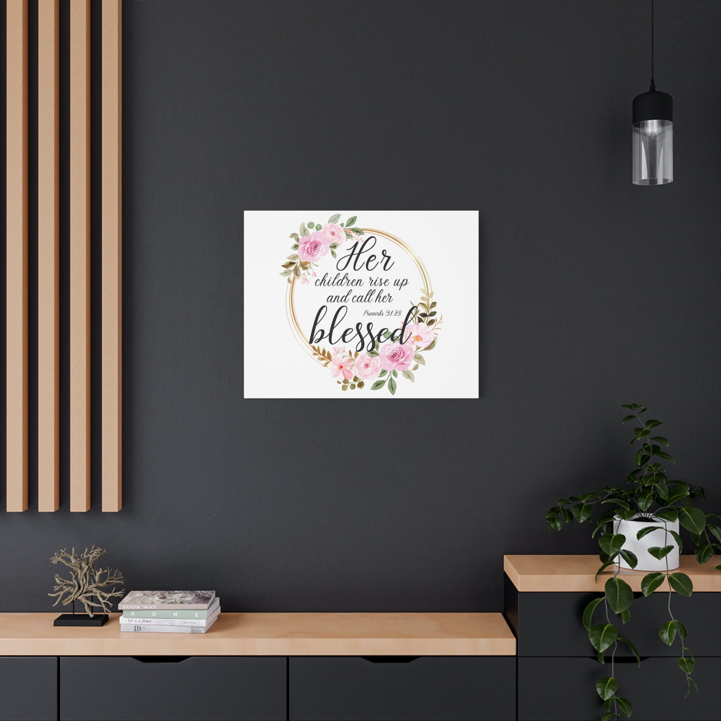 Scripture Walls Proverbs 31:28 She is Blessed Bible Verse Canvas Christian Wall Art Ready to Hang Unframed