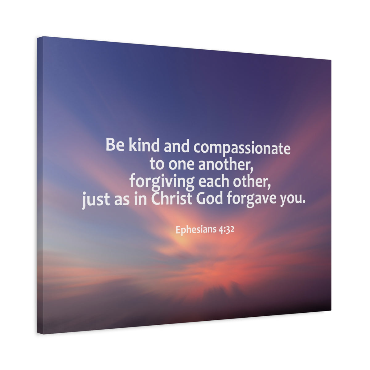 Scripture Canvas Kind and Compassionate Ephesians 4:32 Christian Wall Art Bible Verse Print Ready to Hang