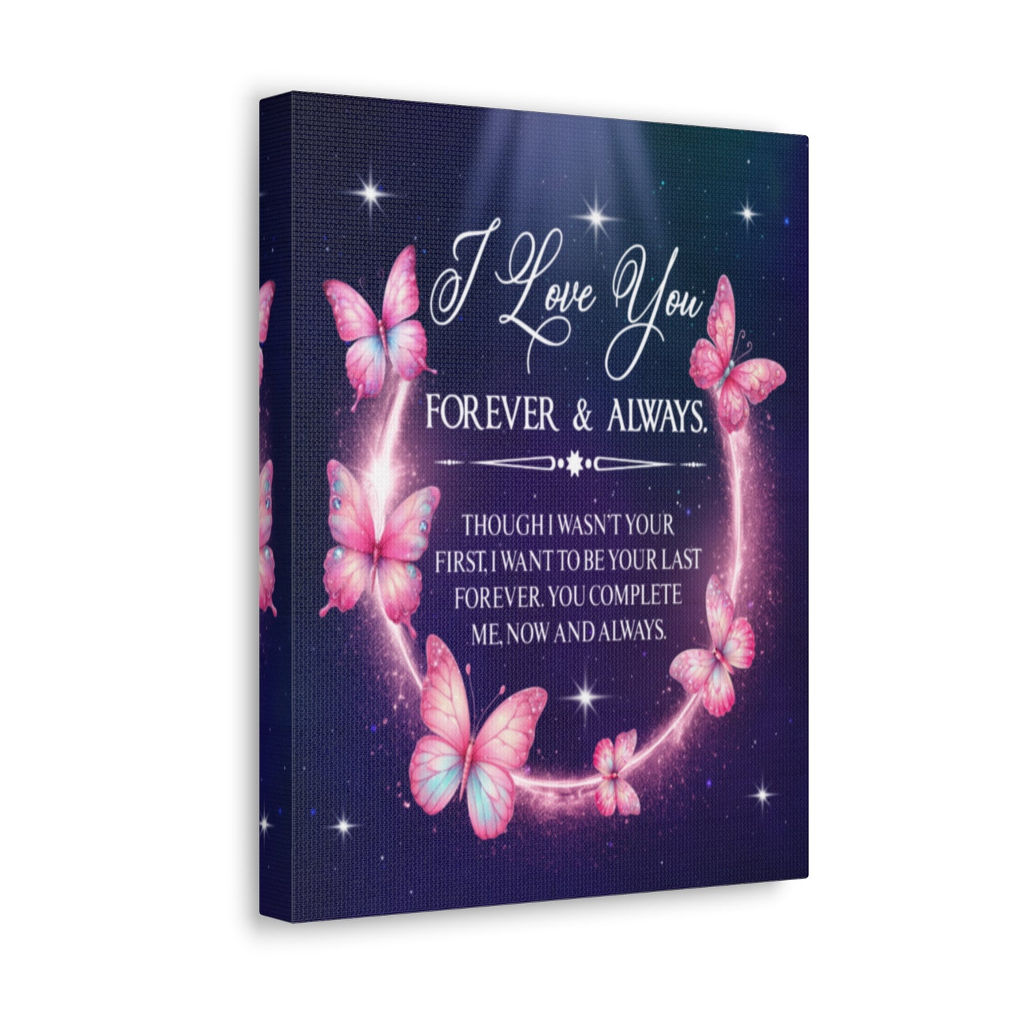 To My Wife Forever & Always Butterfly Canvas Wall Art – Romantic Gift for Eternal Love