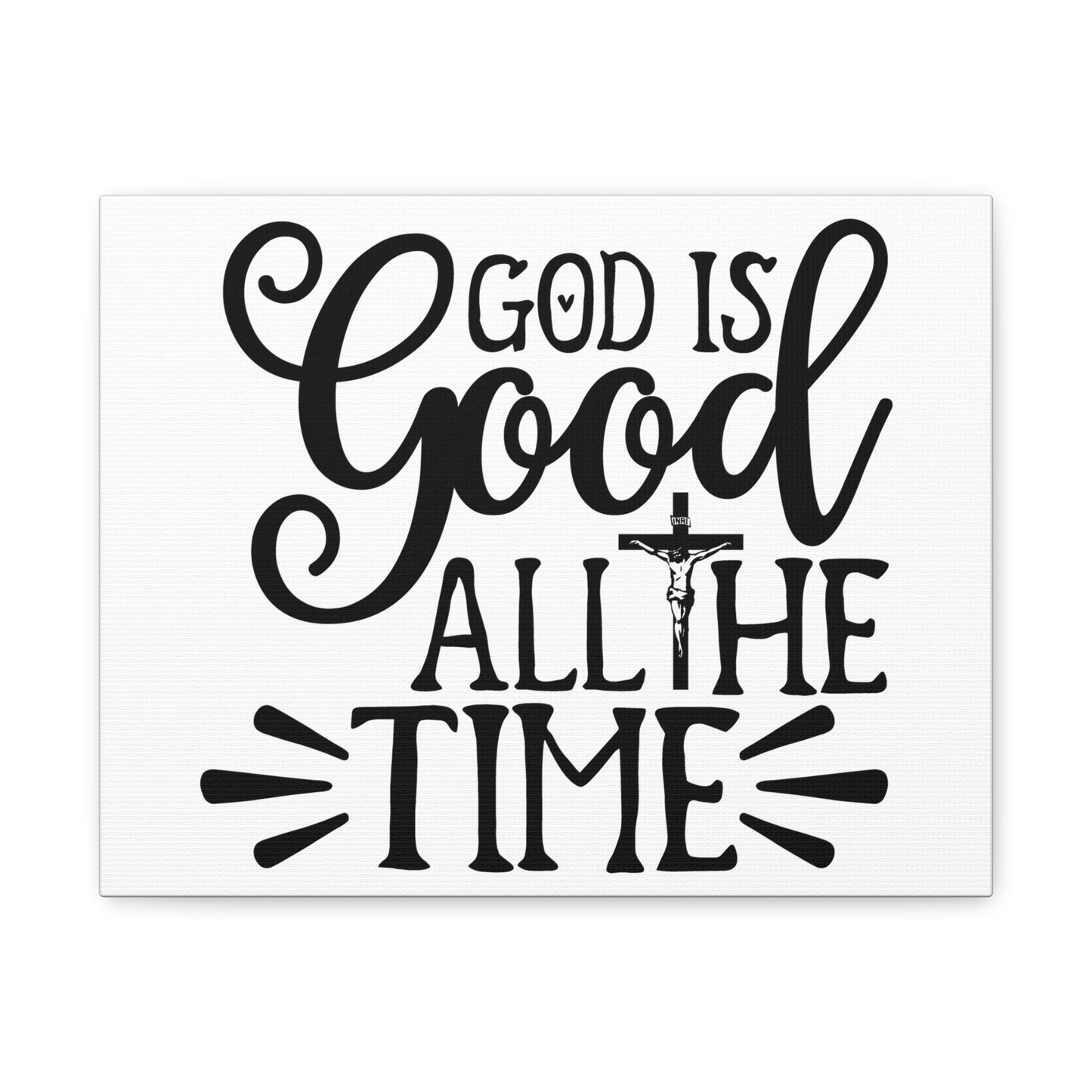 Scripture Walls God Is Good All The Time Psalm 34:8 Cross Christian Wall Art Print Ready to Hang