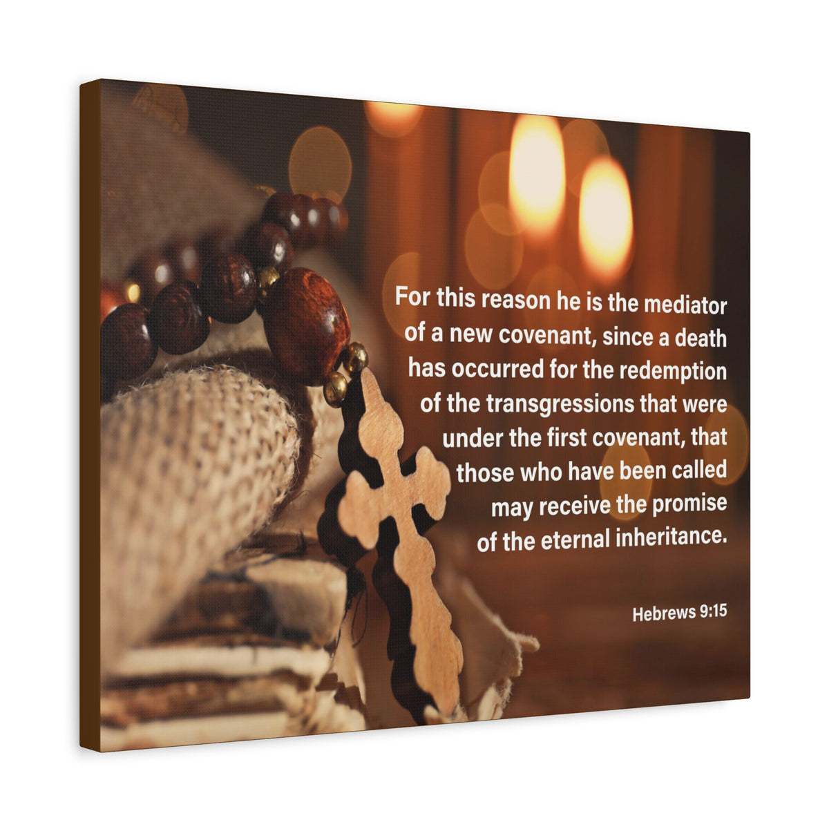 Scripture Canvas Internal Inheritance Hebrews 9:15 Christian Wall Art Bible Verse Print Ready to Hang