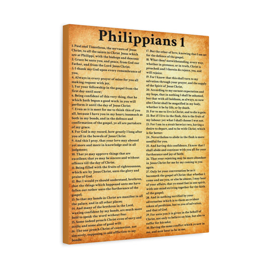 Scripture Walls Philippians 1 Gold Bible Verse Canvas Christian Wall Art Ready to Hang Unframed