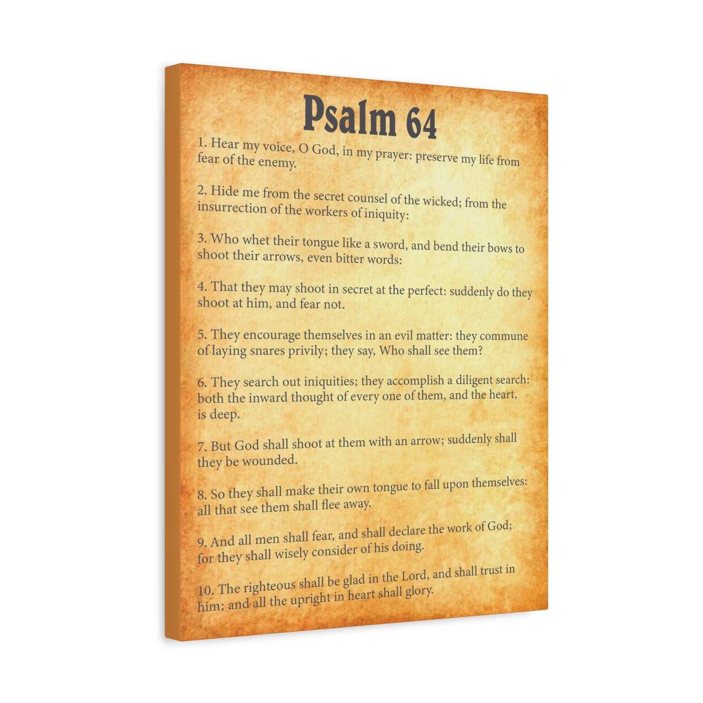 Scripture Walls Psalm 64 Gold Bible Chapter Canvas Christian Wall Art Ready to Hang