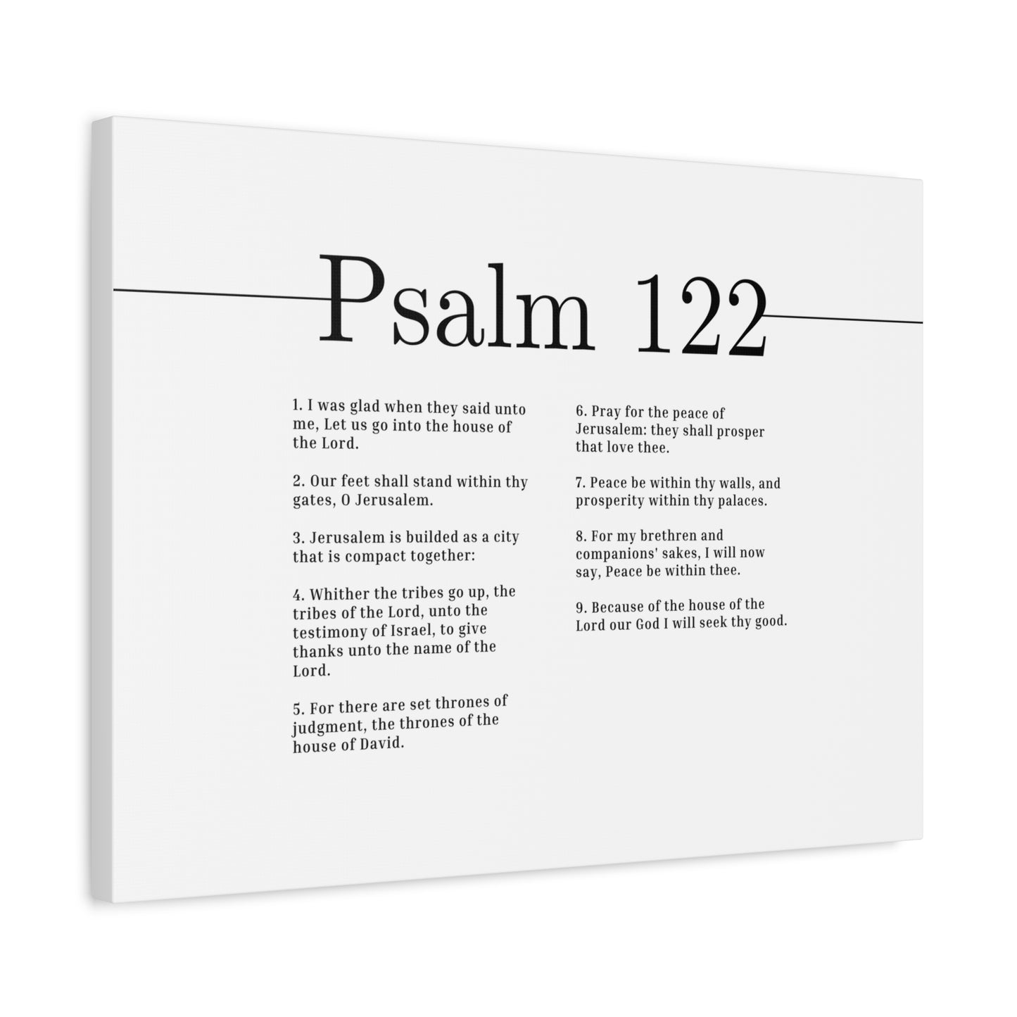 Scripture Canvas The House Of The Lord Psalm 122 Christian Wall Art Bible Verse Print Ready to Hang