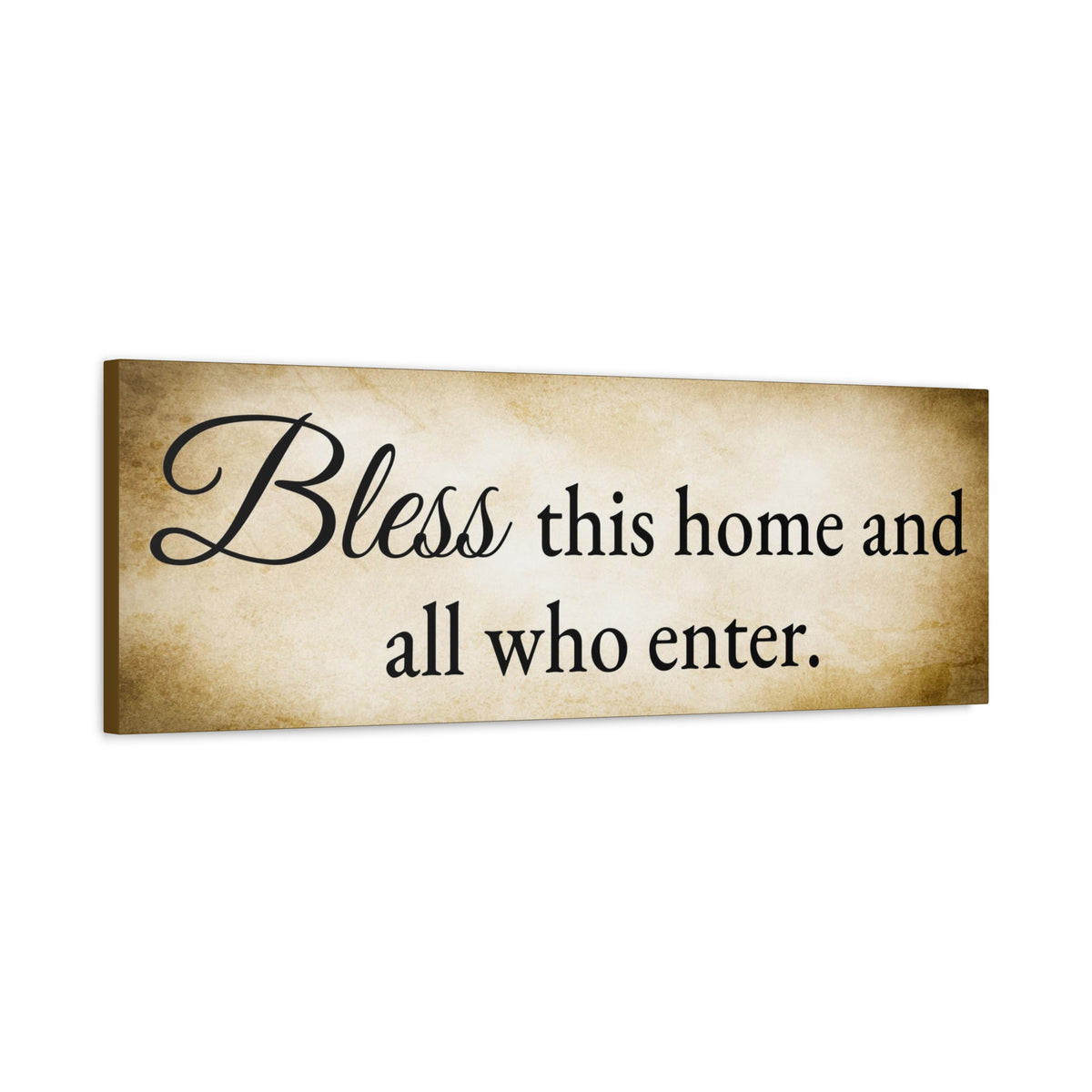 Scripture Walls Bless This Home Luke 10:5 Gold Bible Verse Canvas Christian Wall Art Ready to Hang Unframed