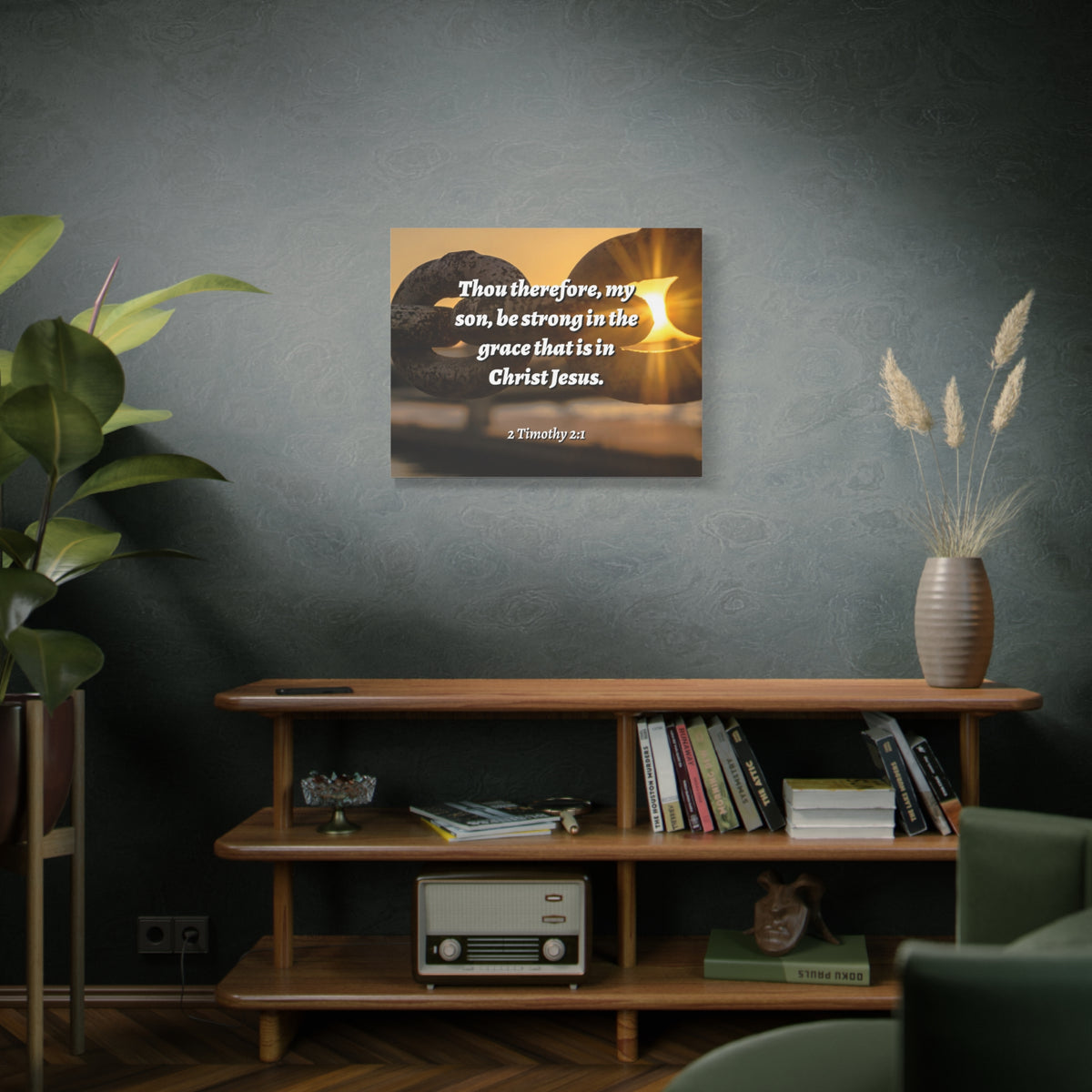 Scripture Canvas The Grace 2 Timothy 2:1 Christian Wall Art Bible Verse Print Ready to Hang