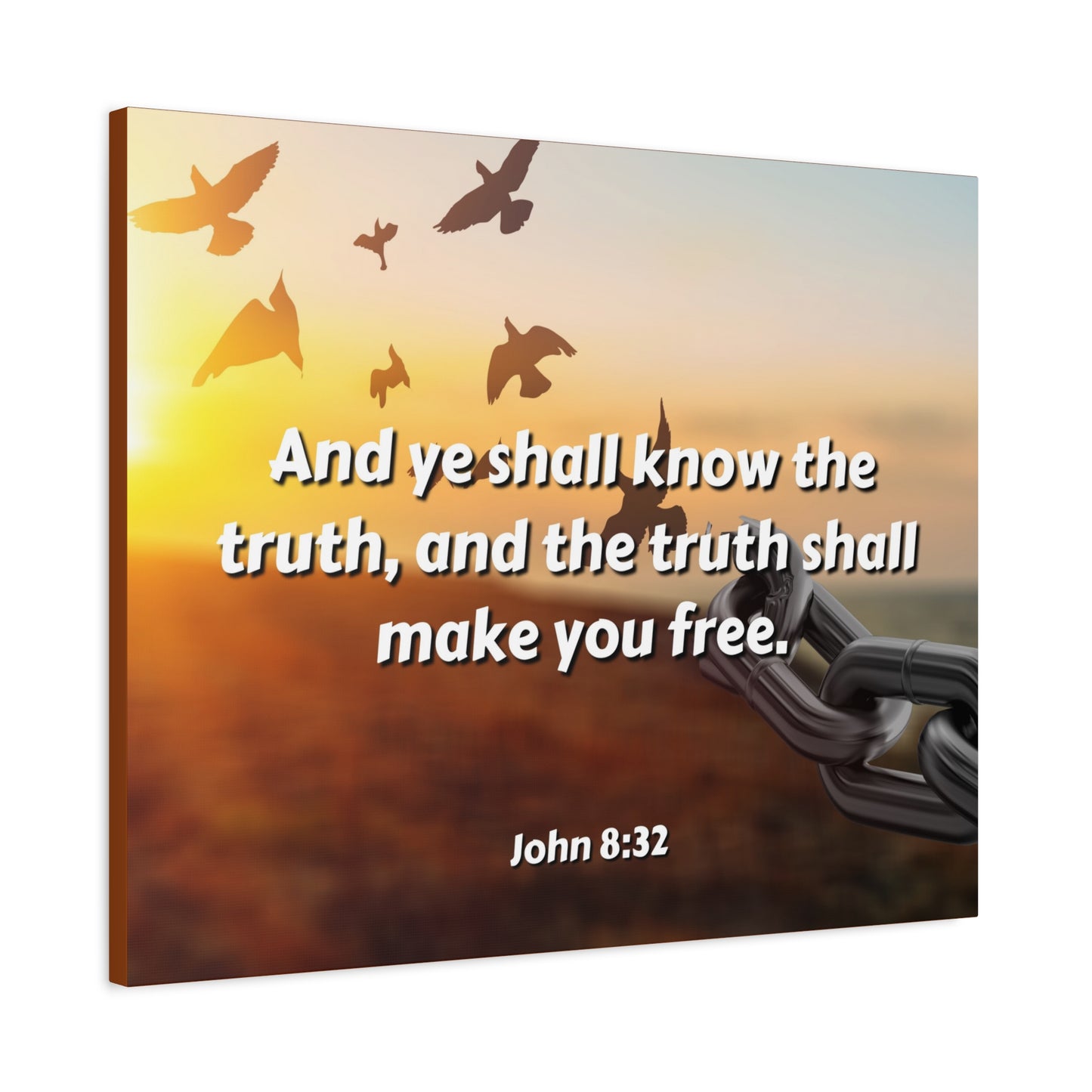 Scripture Canvas The Truth John 8:32 Christian Wall Art Bible Verse Print Ready to Hang