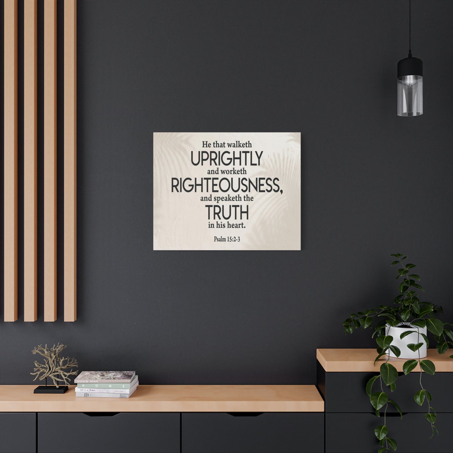 Bible Verse Canvas Righteousness Psalm 15:2-3 Scripture Wall Art Christian Home Decor