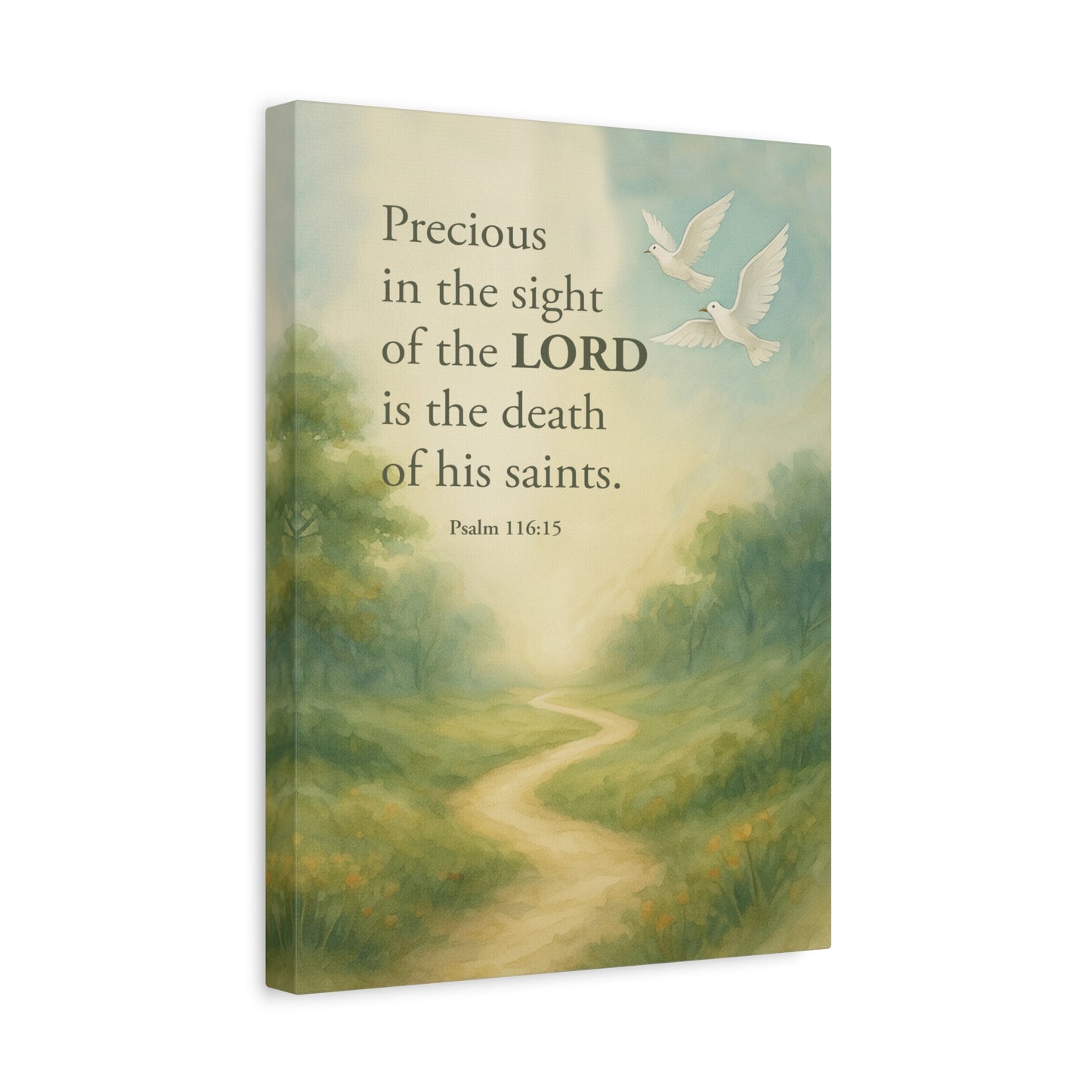 Scripture Canvas Psalm 116:15 Precious Christian Wall Art Bible Verse Print Ready to Hang