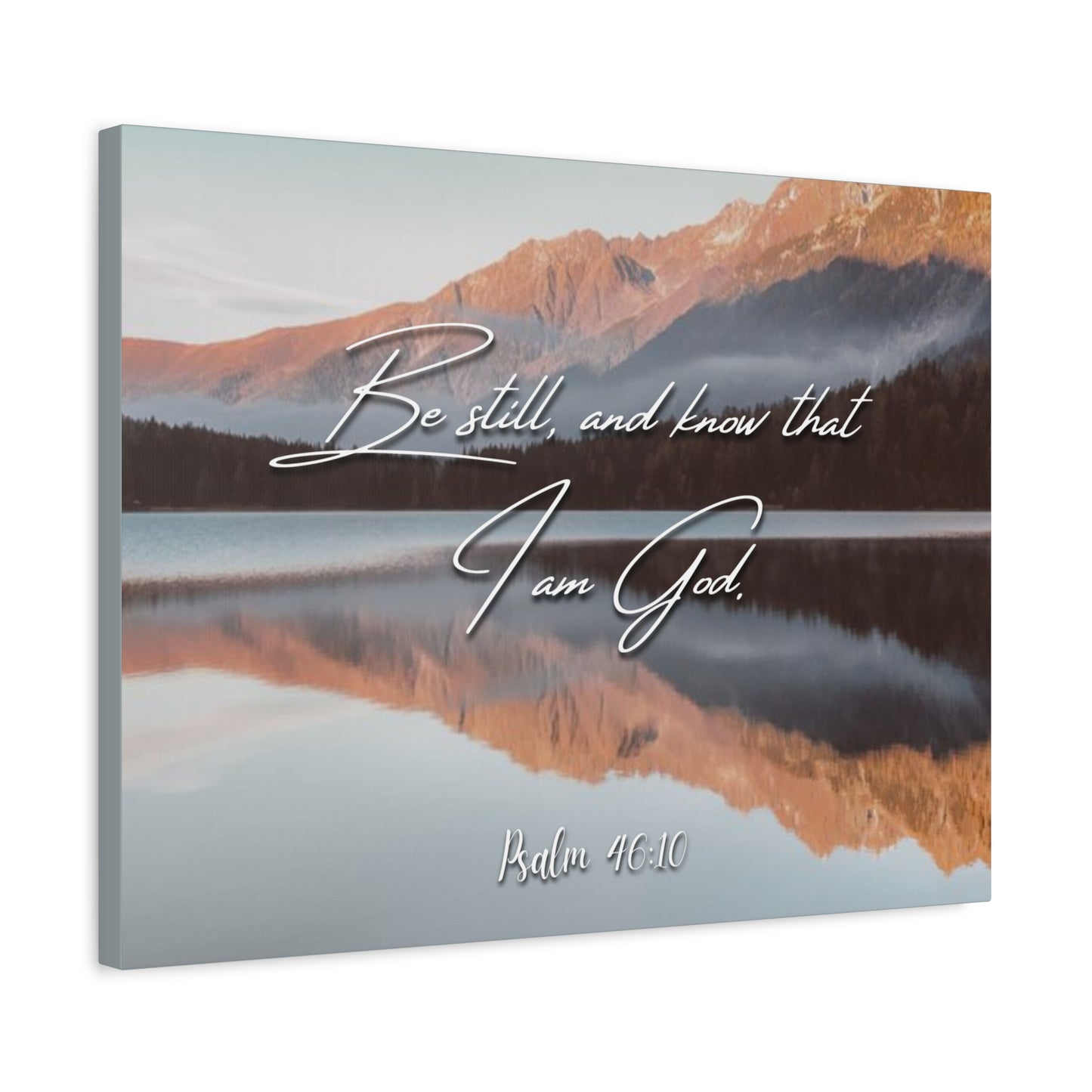 Scripture Canvas Be Still & Know I Am God Psalm 46:10 Christian Wall Art Bible Verse Print Ready to Hang