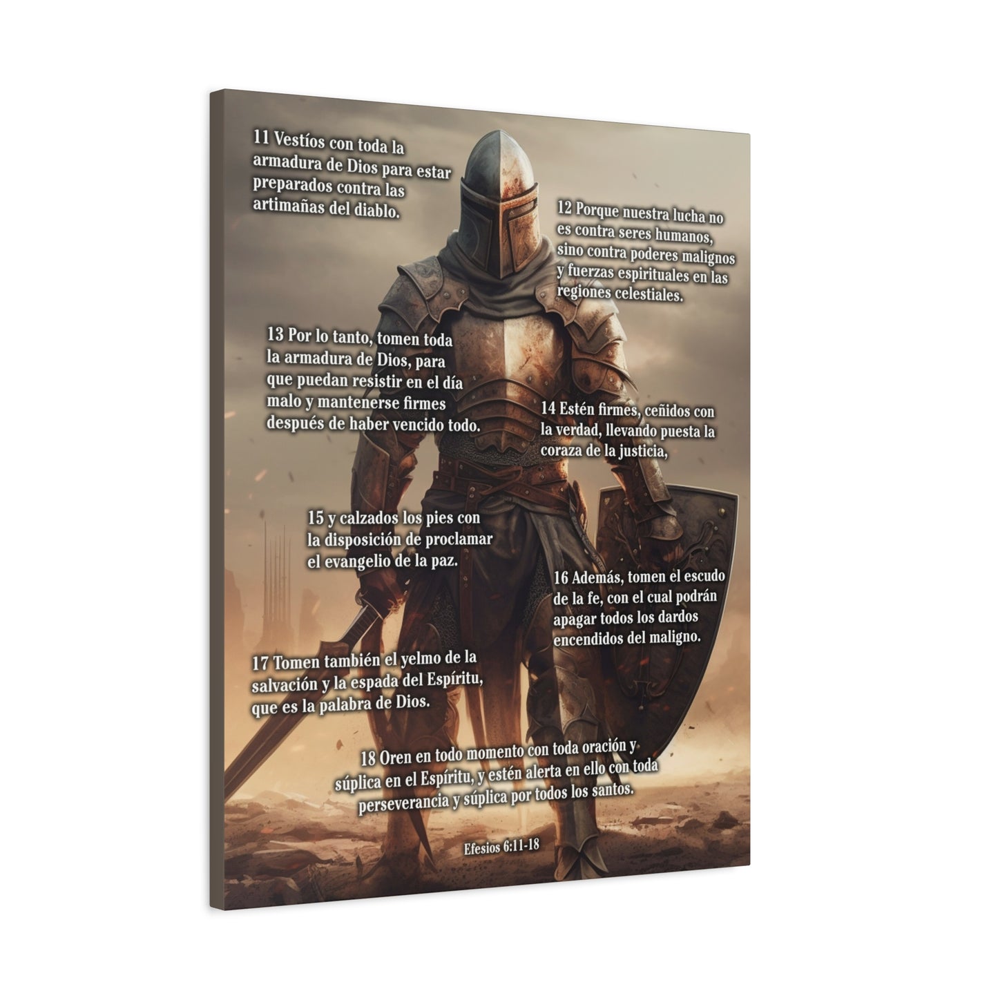 Scripture Walls Armour Of God Ephesians 6:11-18 Standing Warrior Spanish Christian Wall Art Print Ready to Hang Unframed