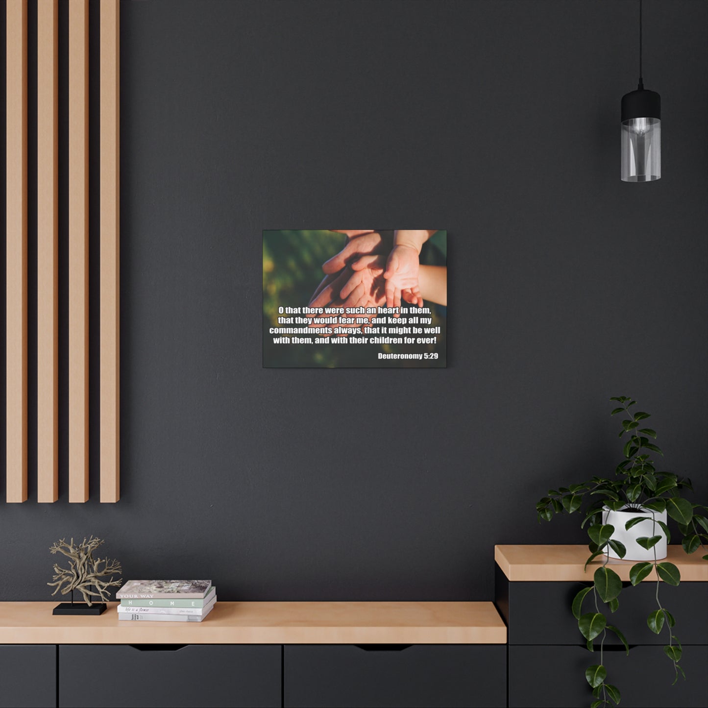 Bible Verse Canvas Keep All My Commandments Deuteronomy 5:29 Christian Home Décor Wall Art Scripture Ready to Hang Faith Print