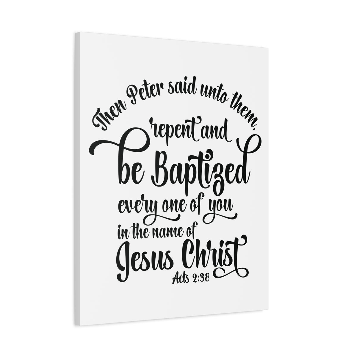 Scripture Canvas Name Of Jesus Acts 2:38 Christian Wall Art Bible Verse Print Ready to Hang