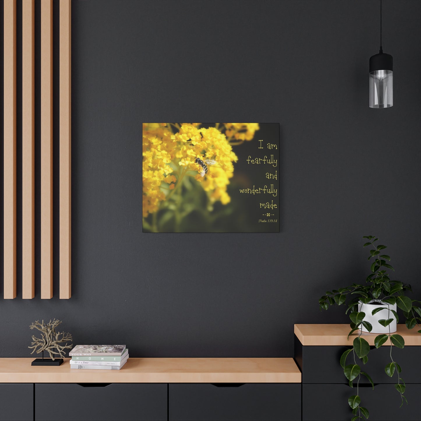 Scripture Walls Wonderfully Made Psalm 139:14 Bee Bible Verse Canvas Christian Wall Art Ready to Hang