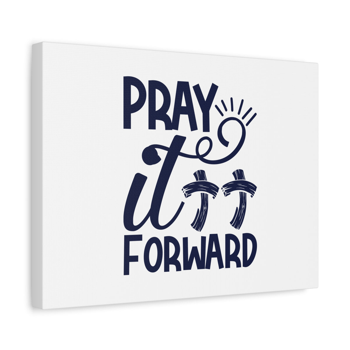 Scripture Canvas Pray It Forward Romans 12:12 Double Cross Christian Wall Art Bible Verse Print Ready to Hang