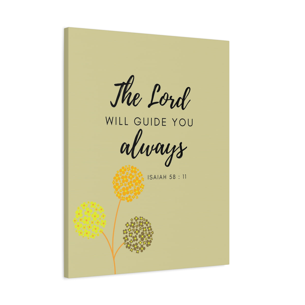 Scripture Canvas The Lord Will Guide You Isaiah 58:11 Christian Wall Art Bible Verse Print Ready to Hang