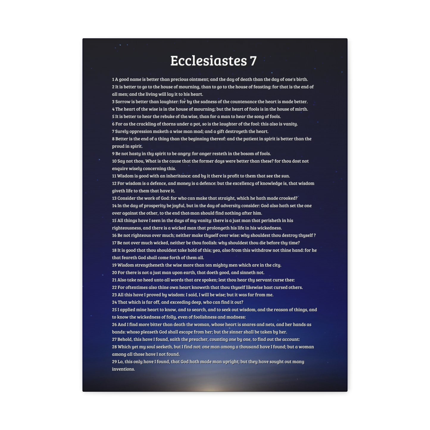 Wisdom's Advantage Ecclesiastes 7 Bible Verse Canvas Christian Wall Art Ready to Hang