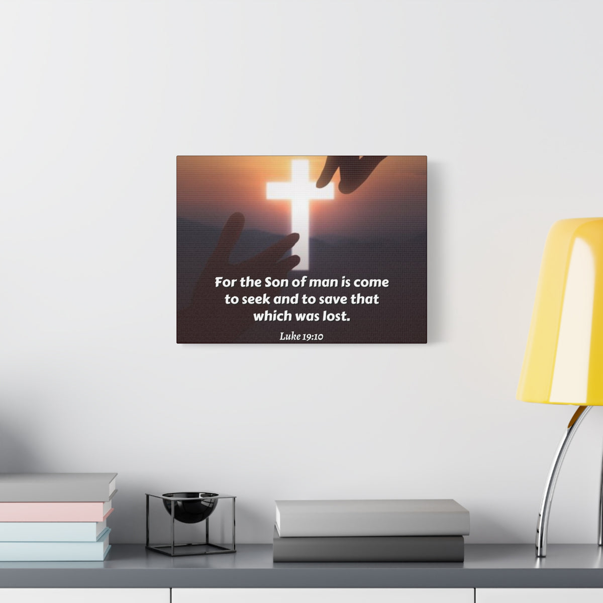 Scripture Canvas Son Of Man Luke 19:10 Christian Wall Art Bible Verse Print Ready to Hang