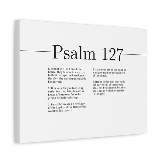Scripture Canvas The Lord Build The House Psalm 127 Christian Wall Art Bible Verse Print Ready to Hang